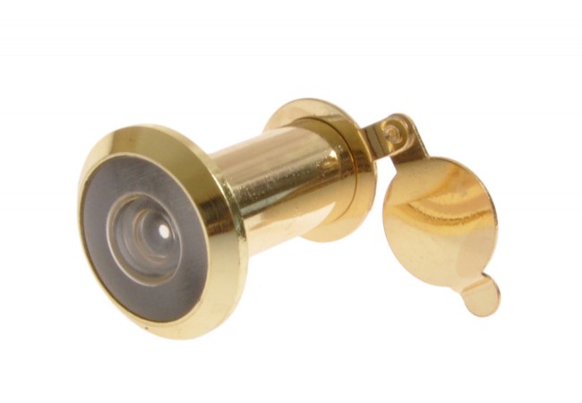 Brass Door Viewer fi 14 Internal Shutter Adjustable 35-60 mm Privacy Lens