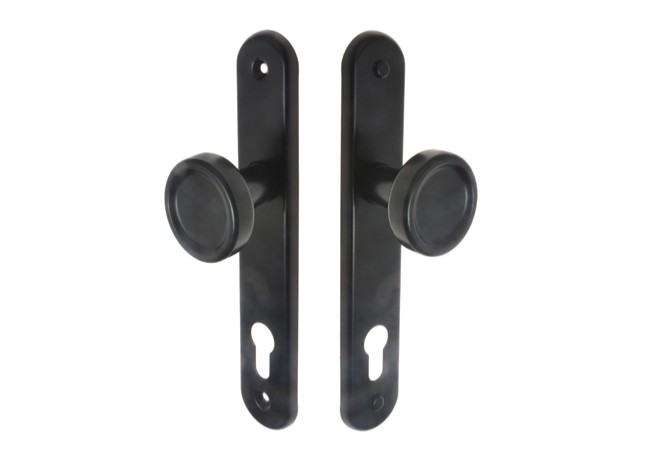 GAMAR 90 WB Rotational Door Knob Set Black Lacquered Corrosion-Resistant Aluminium