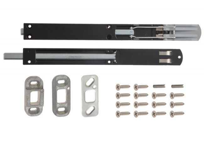 WALA WN2 Surface Door Bolt Set Black RAL 9005 for Aluminum PVC Double-Leaf Doors