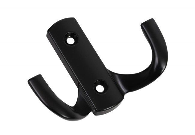GAMET WP13-L31-PL Double Furniture Hook Short Profile Black Matte 32mm Hole Spacing