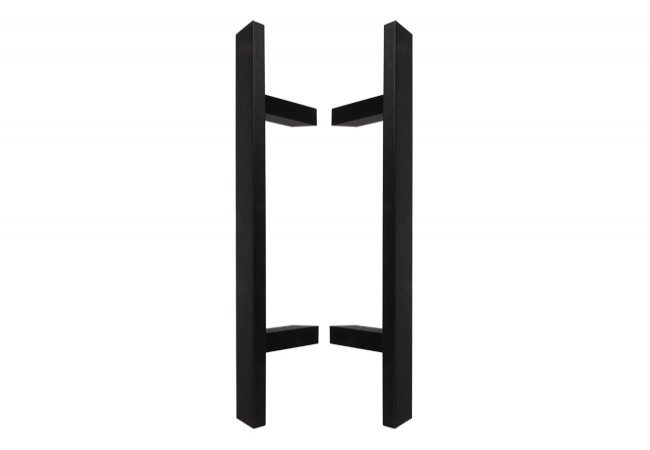 WALA QA45-F Double-Sided Offset Door Pull Handle 20x40mm Black Anodized 500mm