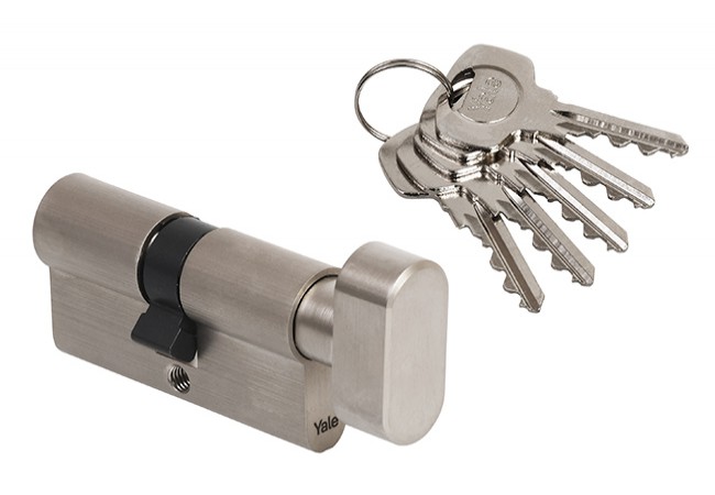 Yale Y600 65G/30 Euro Profile Cylinder Lock Thumbturn Satin Nickel Class 6.D