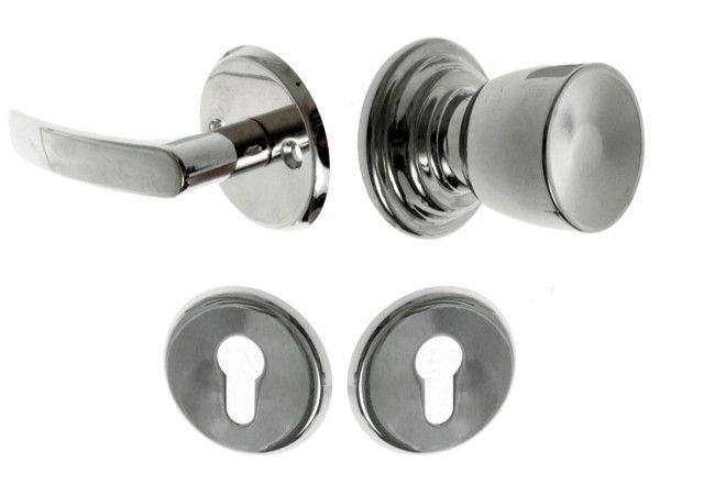 MP2102 Exterior Door Handle Set Chrome Finish with Interior Lever High Strength