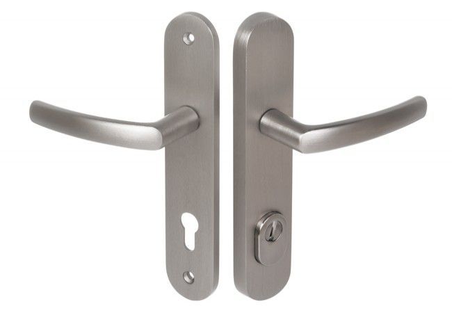 Schaffner FOX 92 Anti-Burglary External Door Handle Set Satin Chrome 92mm Cylinder