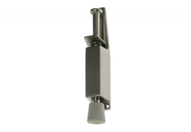Model 11 Door Holder Satin Chrome Extended Stroke 52mm for High Clearance Doors