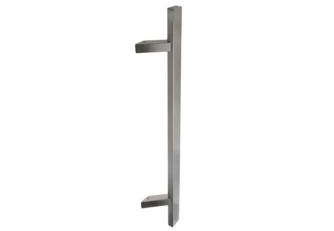 Stainless Steel Offset Pull Handle 800mm 45° Bent Rectangular Profile 600mm Centers