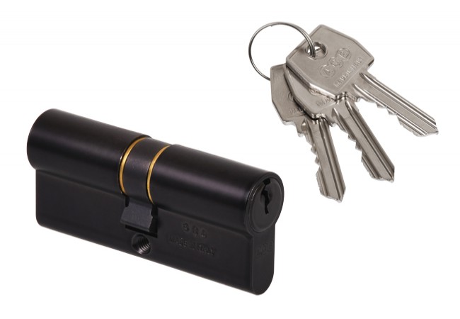 AGB 600 Euro Cylinder Lock 30/30 Matte Black EN 1303 Grade 3 Brass Core