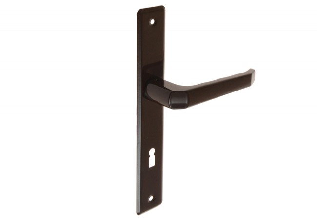 Klamka drzwiowa 90 KL Door Handle Set Long Backplate 90mm Brown Finish