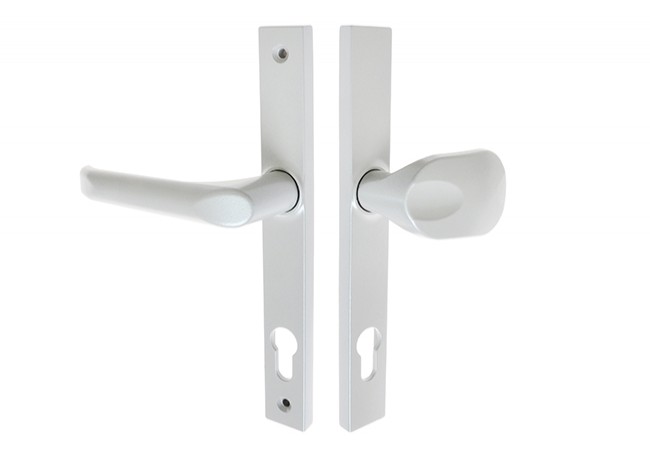 WALA 92 H1 Door Knob-Lever Set Long Backplate Universal White 92mm PZ Spacing