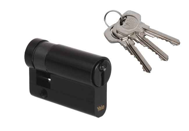 Yale Y500 10/60 cylinder insert 3 keys, black, single-sided