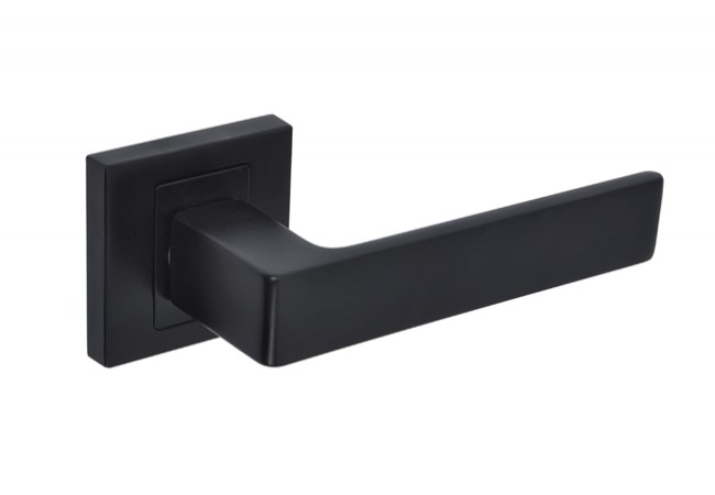INFINITY APOLLO KAO B00 Door Handle Square Rose Zamak Black Finish