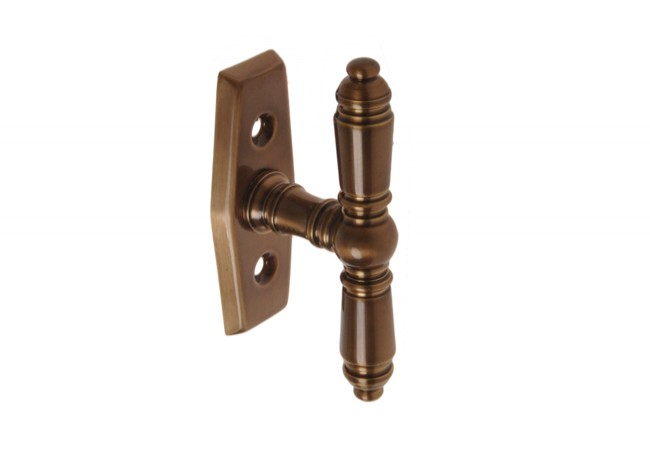 Klameczka okienna 2-ramienna Window Handle Solid Brass Patina Finish Double-Arm