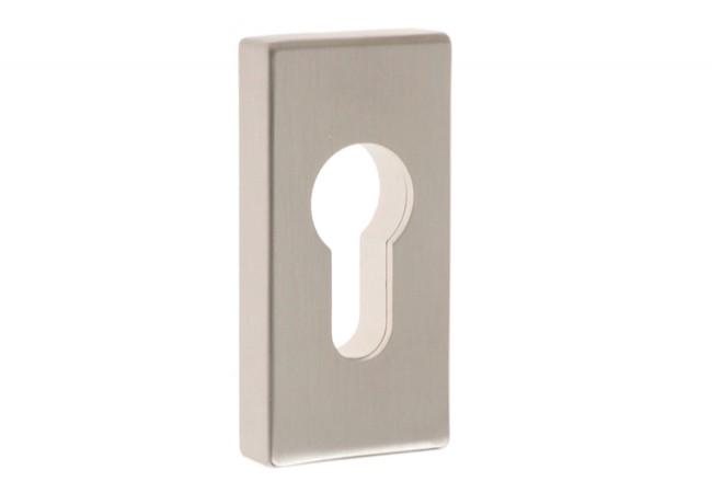 Rectangular Door Escutcheon Stainless Steel Cylinder Cutout Euro-profile Compatible