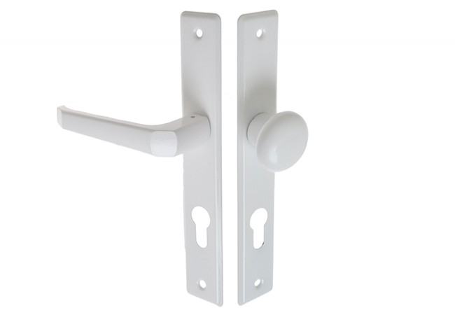 MARTEX Bytów Gałko-Klamka Drzwiowa Stała White 90mm Fixed Knob and Lever Set