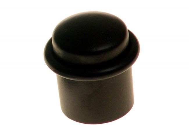 Aluminum Door Stopper Black Floor Mounted 35mm Diameter Compact for Narrow Spaces