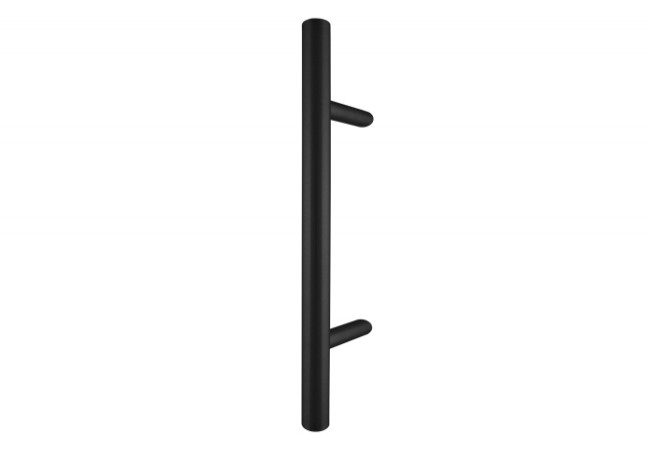 AXA Montreal Door Pull Handle 80cm Angled Single-Sided Mount Black F8 Aluminum