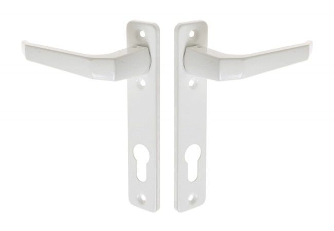 Metalplast K-90 (165) Door Handle Set 90mm Narrow Escutcheon White Lacquered