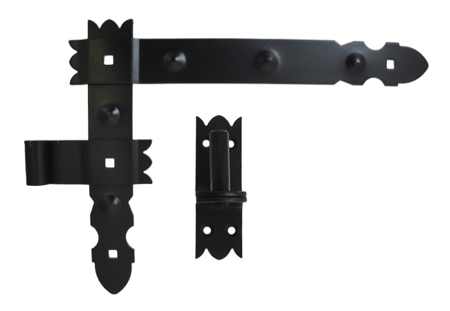 Rustic Angle Hinge 400x300 Black with Hook Set of 4 Eco-Friendly Finish
