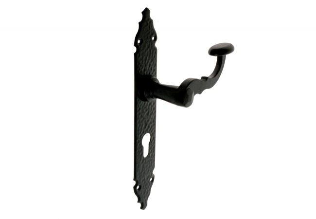 AMIG 107 72 WB Gate Handle Set Black Steel 72mm 8mm Dual-Sided for Mortise Lock