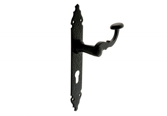AMIG 107 72 WB Gate Handle Set Black Steel 72mm 8mm Dual-Sided for Mortise Lock