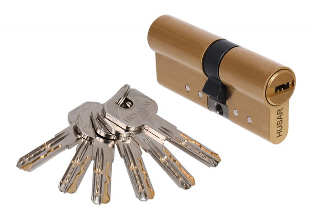 HUSAR S8 40/40 Euro Cylinder Class C Anti-Drill EN 1303:2015 Brass 6 Keys