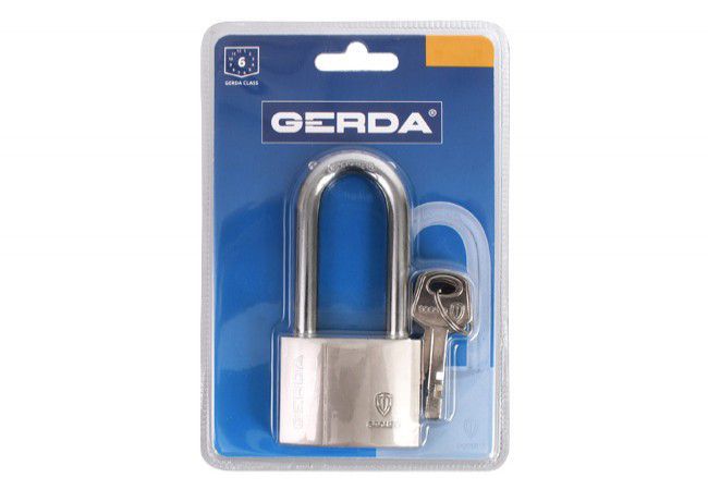 GERDA SECURE KSWS S40 Reinforced Padlock 60mm Extended Shackle Satin Nickel