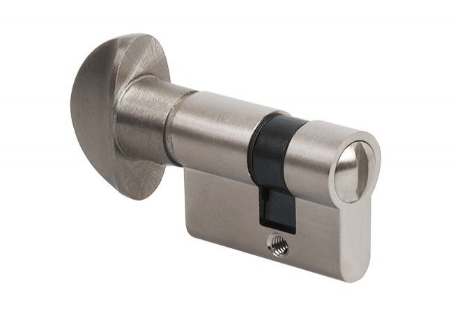 Hafele 25G/18 Euro Profile Cylinder Thumbturn Satin Nickel Emergency Access