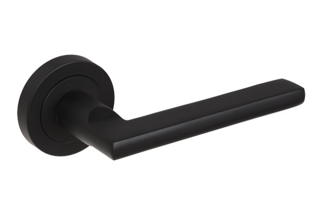 GAMET CLASSICO DH98-24-L36-BL Door Handle Deep Matte Black Round Rose