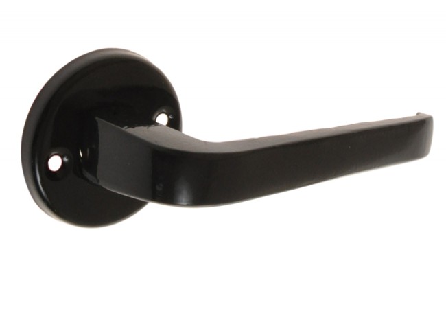 Aluminum Interior Door Handle Set Round Rosette Black Finish Corrosion Resistant