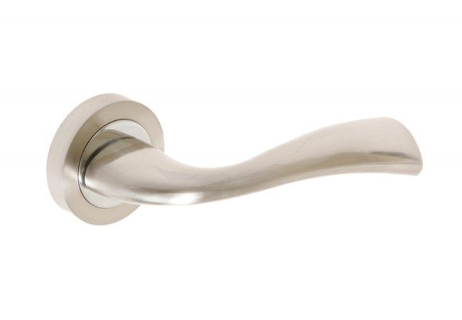 B-Harko Silena/Morus Door Handle Round Rose Satin Nickel/Chrome PN-EN 1906 Hex Screw Lock