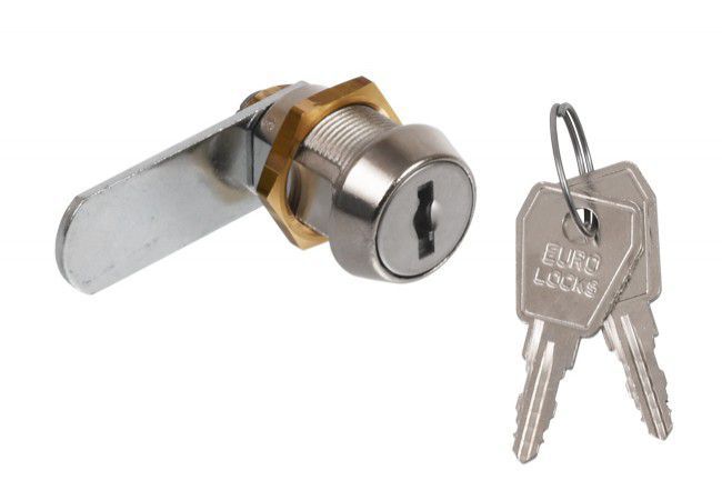 Euro-Locks B671 Cam Lock One Key System 20mm Thread Straight Cam Nickel-Plated