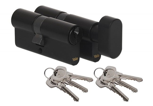 Yale Y600 Euro Cylinder Lock Set Black Unified Keying 6-Pin 160B0C6D Certified