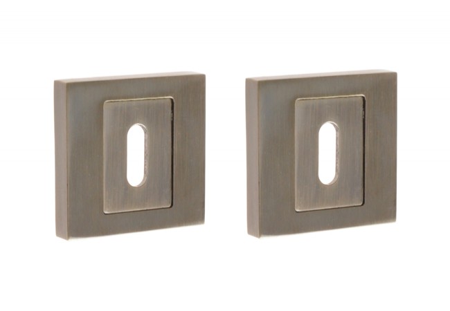 INFINITY LINE RNQ 401 KL Square Escutcheon Patina Finish Zinc Alloy Set