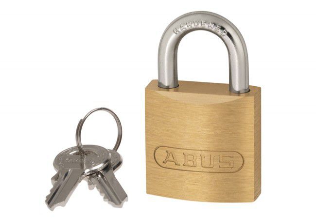 Abus 719 Brass Padlock 40mm Double-Bolted Shackle Hardened Steel Security
