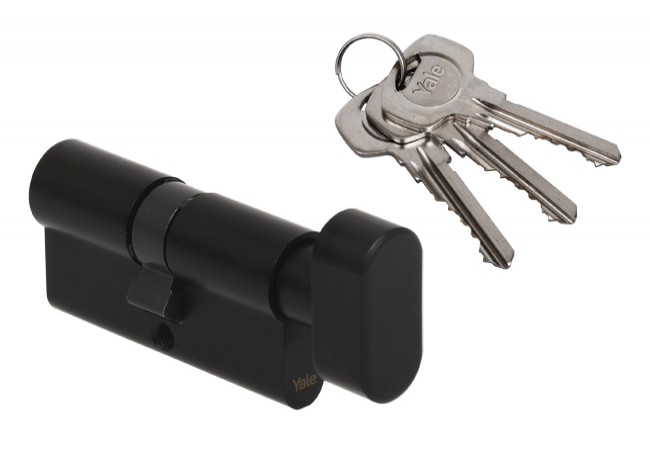 Yale Y500 60G/35 Euro Profile Cylinder Thumbturn Lock Black EN1303:2005 3 Keys