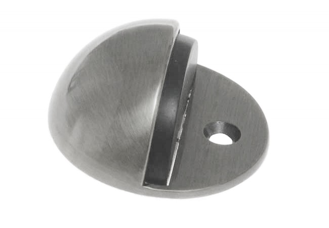 Hemispherical Floor Door Stop 45mm Satin Nickel Low Profile Screw-In