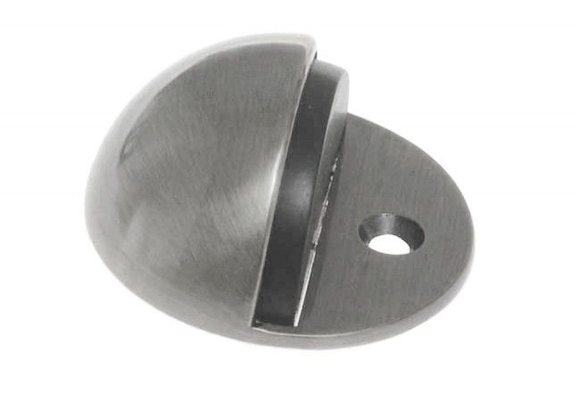 Hemispherical Floor Door Stop 45mm Satin Nickel Low Profile Screw-In