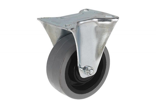 Koło Stałe fi 80 Fixed Caster Grey Elastic Rubber 120kg Non-Marking Wheel