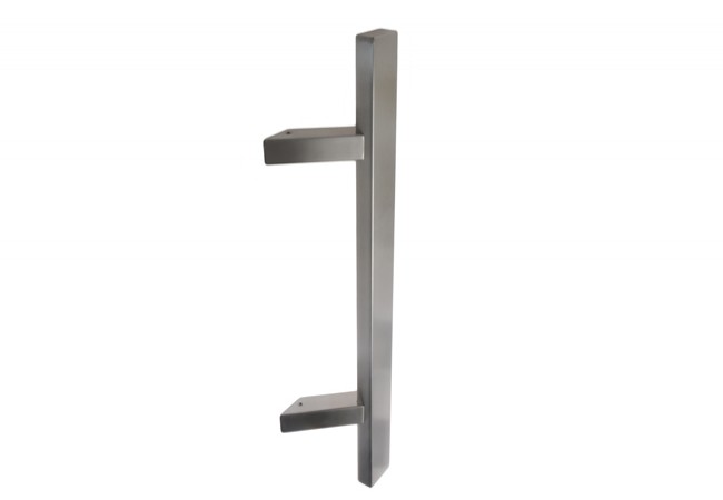 Stainless Steel Offset Door Pull Handle 500mm 45° Rectangular Single-Sided No Screws