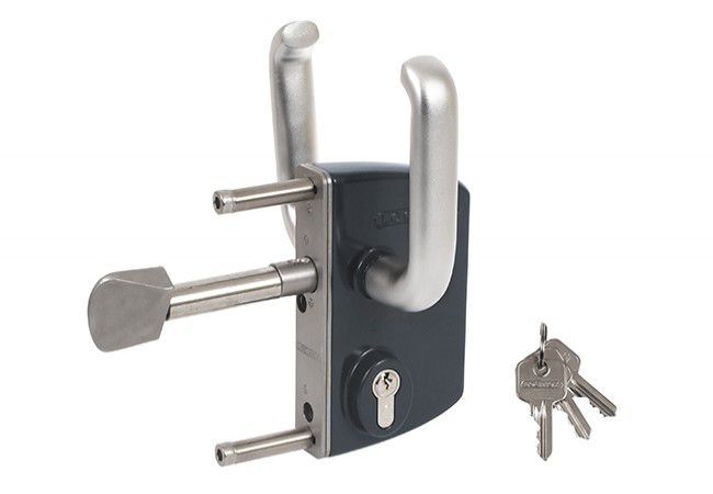 Locinox LSKZ Sliding Gate Lock INOX Mechanism Twistfinger Bolt Anthracite RAL 7016 40x40mm