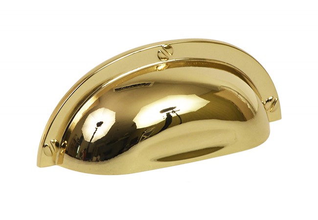 Schaffner MUSZLA GOLD Furniture Handle Shell Shape 64 mm Screw Spacing Gold Gloss