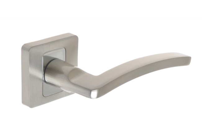 KUCHINOX MADERA Door Lever Handle Square Escutcheon Chrome/Nickel Satin Finish