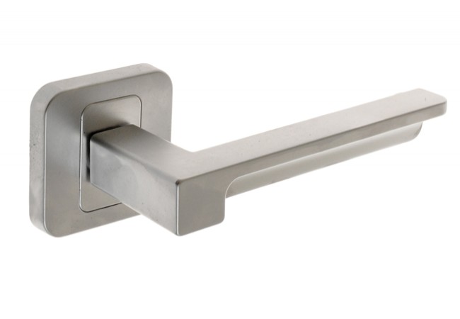 ALEX T-1411-120 G5 Door Handle Set Matte Nickel Square Backplate Pair