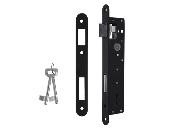 LOB YETI 90/22 Narrow Mortise Lock Z922ZY Black for Gates and Wickets