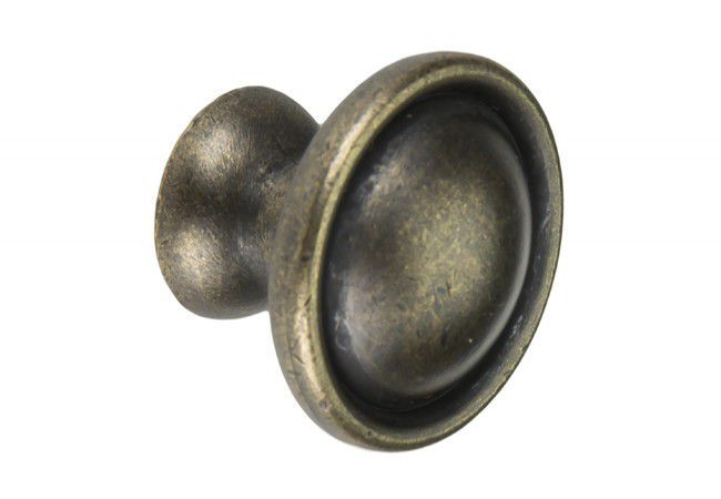 Schaffner EUBEA Furniture Knob 33mm Round Semi-Matte Patina Antique Gold