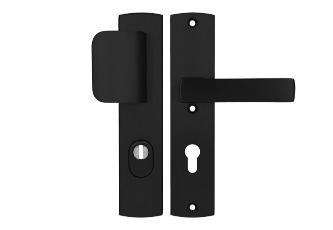 Axa Apollo Premium 72 WB Class 3 handle with FLEX cylinder protection (fire-rated), colour F8 ? black (door thickness 74?83 mm)