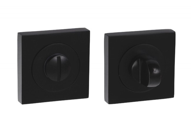 SCHAFFNER GABI WC Escutcheon Black Zinc Alloy Set for Bathroom Door Privacy Lock