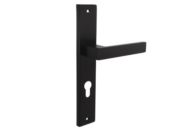 Gamar Tenorio Door Handle Set 72 mm Spindle Black Matte for Interior Commercial Doors