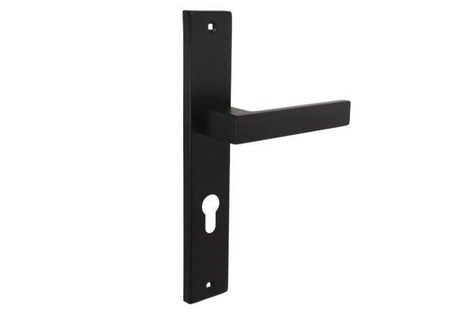 Gamar Tenorio Door Handle Set 72 mm Spindle Black Matte for Interior Commercial Doors