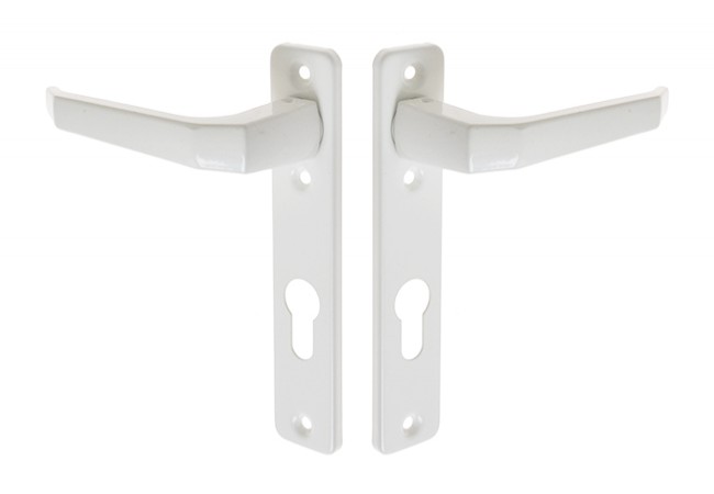 Metalplast Częstochowa K-90 (165) Door Handle Narrow Plate 72mm White Lacquered